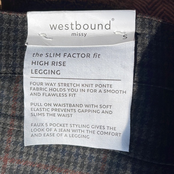 NWT Weatbound Missy the slim factor fit High rise legging herringbone check - Picture 9 of 12